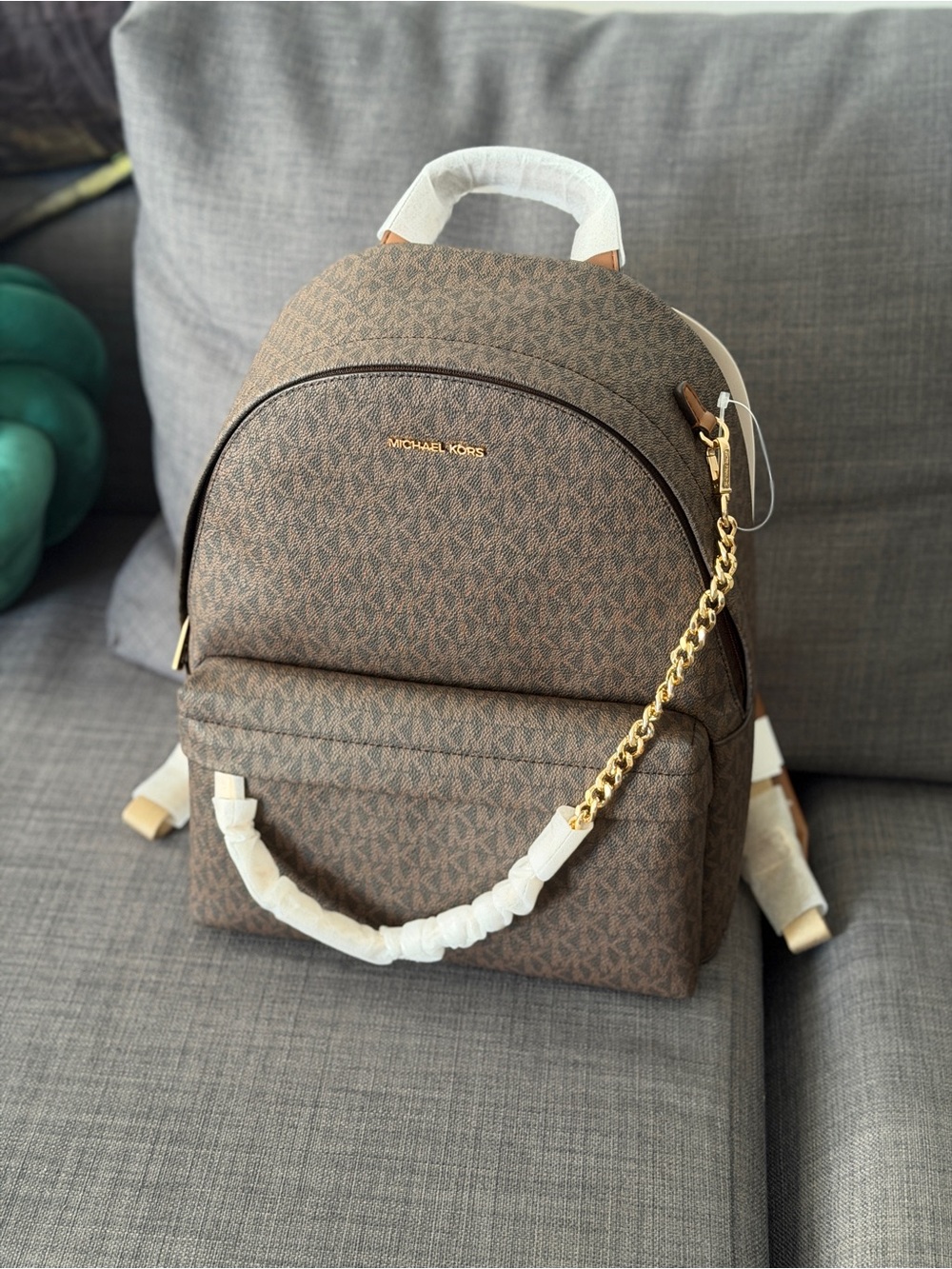 Michael Kors Brown Monogram Backpack